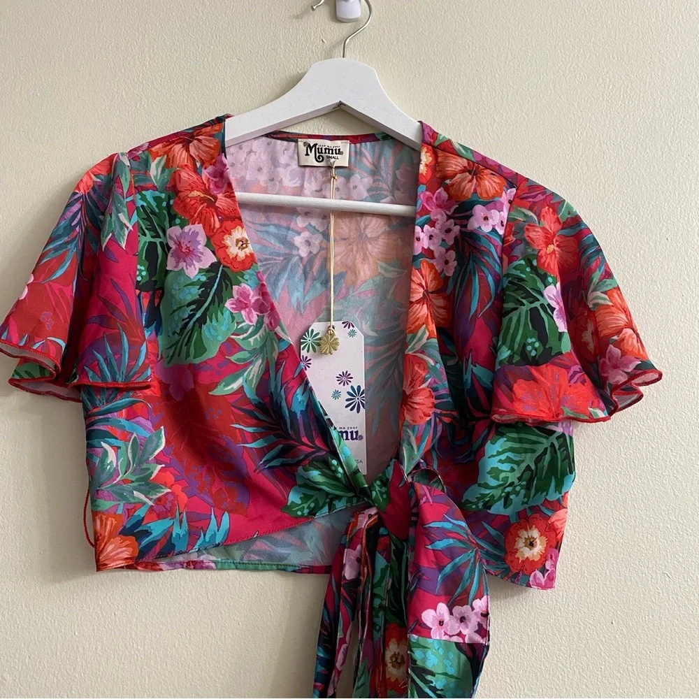 Show Me Your MuMu Pink Tropical Floral Crop and Shorts Set